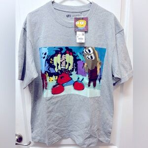 NWT UNIQLO Size Medium Abstract SpongeBob - Mr Krabs Shirt